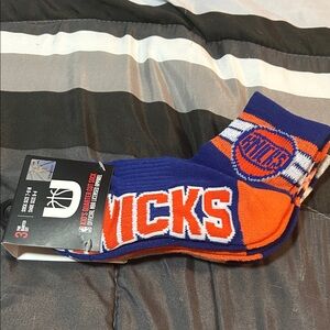 NBA Knicks Blue and Orange Athletic Socks